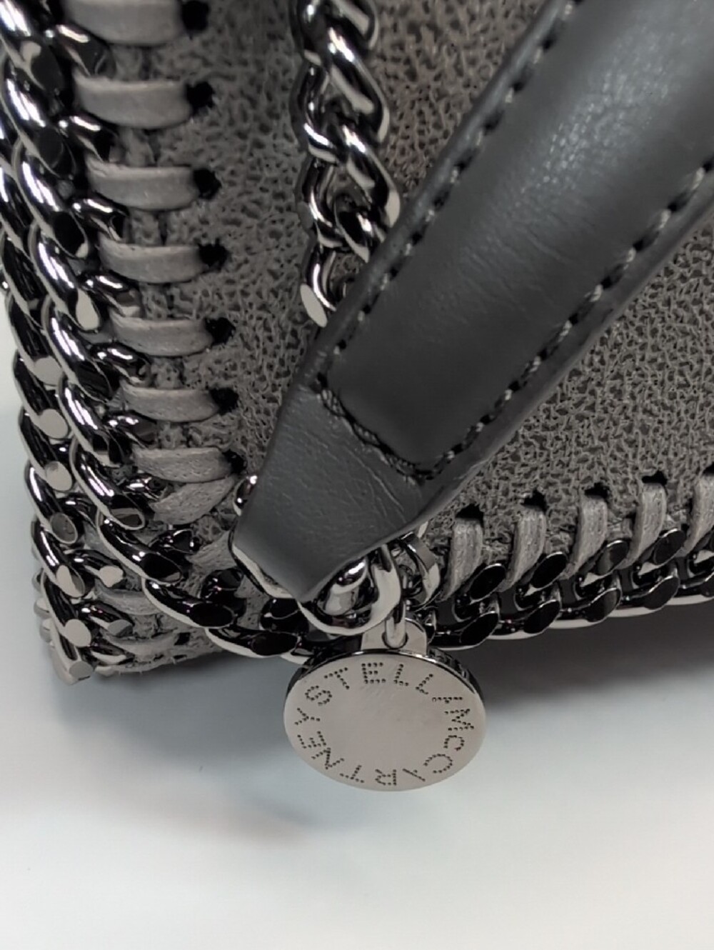 Stella McCartney Grey Faux Leather Falabella Flap Shoulder Bag - Picture 3 of 11